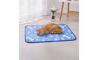 Pet Cooling Mat with Paw pattern Quilted Dog Cooling Mat Padded Cats, Indoor
