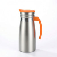 Heat and Cold Retention Stainless Steel Carafe Long-Lasting Water Jug with Lid Rust-Resistant Insulated Pitcher Easy to Clean for Hosts, Bar