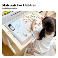 Childsafe Design ovalShaped Toddler Table Multifunctional Toddler Desk and Seating Set Easy to Clean Surface kids' Furniture Graffiti Desktop for Toddlers, Preschoolers, Daycare Providers, Kindergarten, Classroom, Playroom, Home Study