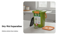 Kitchen Compost Container with Lid Wet-Dry Separation Kitchen Compost Bin Indoor Food Waste Bin Large Capacity for Under Sink