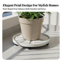 Flower Pot Tray with Wheels Water Storage Wheeled Planter Saucer Thickened Material Potted Plant Roller Base for Gardeners, Homeowners, Balcony, Patio