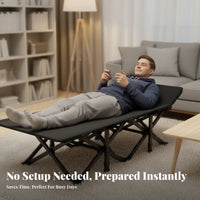Foldable Design Adjustable Folding Cot Space-Saving Adjustable Reclining Cot Multi-Functional Nap Bed sturdy Duty Frame for Office Workers, Caregivers, Hospital, Travel, Camping, Garden