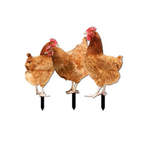 3 Pieces Chicken Garden Stake Weatherproof Acrylic Chicken Stake Decorations Waterproof Farmhouse for Gardeners, Lawn