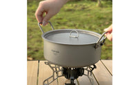 metal Soup Pot Silver-Gray Lidded metal Pot Outdoor Use Cookware for Camping