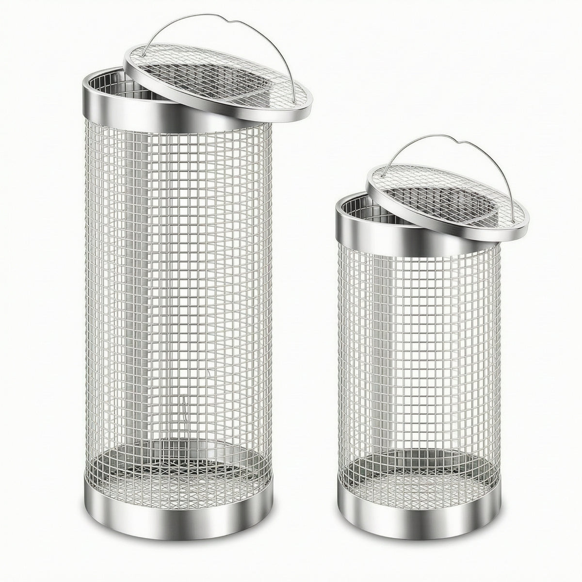 2 Pieces Inground Worm Composting Bin Mesh Worm Composter with Lid Steel in-Ground Composter Well-Aerated for Gardeners, Raised Beds, Backyard