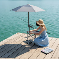 UPF 50+ Clamp-on Umbrella Protection Chair Umbrella with Clamp Portable Sun Shade Adjustable for Beachgoers, Campers, Anglers, Camping, Fishing
