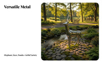 Hollow Animal Sculpture Rust Resistant Stainless Steel Statue Sturdy Metal Construction Modern Landmark Sculpture for Public Square, Park