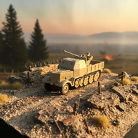 1:72 Scale Half-Track Model Highly Detailed WW2 Vehicle Model 1/72 Scale Vehicle Kit Rotatable Turret for Collectors