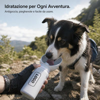 Portable Pet Water Bottle with Foldable Silicone Bowl for Outdoor Travel