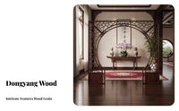 Hardwood Wood Chinese Moon Gate Antique & design Room Divider Intricate Carving partition screen Screen Hollow-openwork Lattice for Interior Designers, Cultural aficionados, Entranceway, teahouse House, Hotel Lobby, Restaurant
