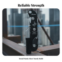 EN 341 Rope Descender Side Brake Handle Hand Descender Aluminum Alloy Rope Clamp Compact for Climbers, Rescue Workers, Caving, Elevated Work, Hoisting
