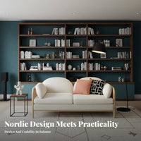Rattan Woven Sofa Minimalist Design Nordic Design Three Seater Sofa Sturdy Construction Solid Wood Cane Couch for Families, Hotel Lobby, Lounge