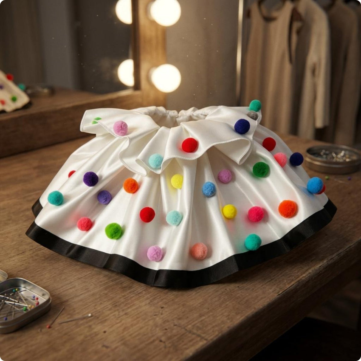 Clown Neck Ruff Stiff Shape Satin Ruffle Collar Comfortable Wear for Performers