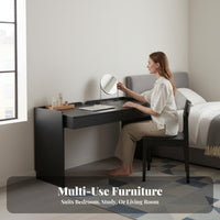 Minimalist Design Desk with Drawers Multi-Functional Single-Drawer Desk adaptable Use Writing Table Sturdy Construction for Home Office Workers, Students, Professionals, Bedroom, Study Room, Small areas