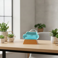 Weather Glass with Wood Base Tabletop Nebula Weather Bottle Clear Weather Predictor Bottle for Desk, Office, Bedside Table