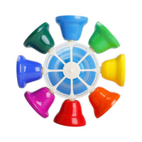 Educational 8 Tone Rotating Bell Bright Colors Rotating Melody Bells Polished Polished Surface Rainbow Bell Wheel Stable Base for Children 3+, Toddlers