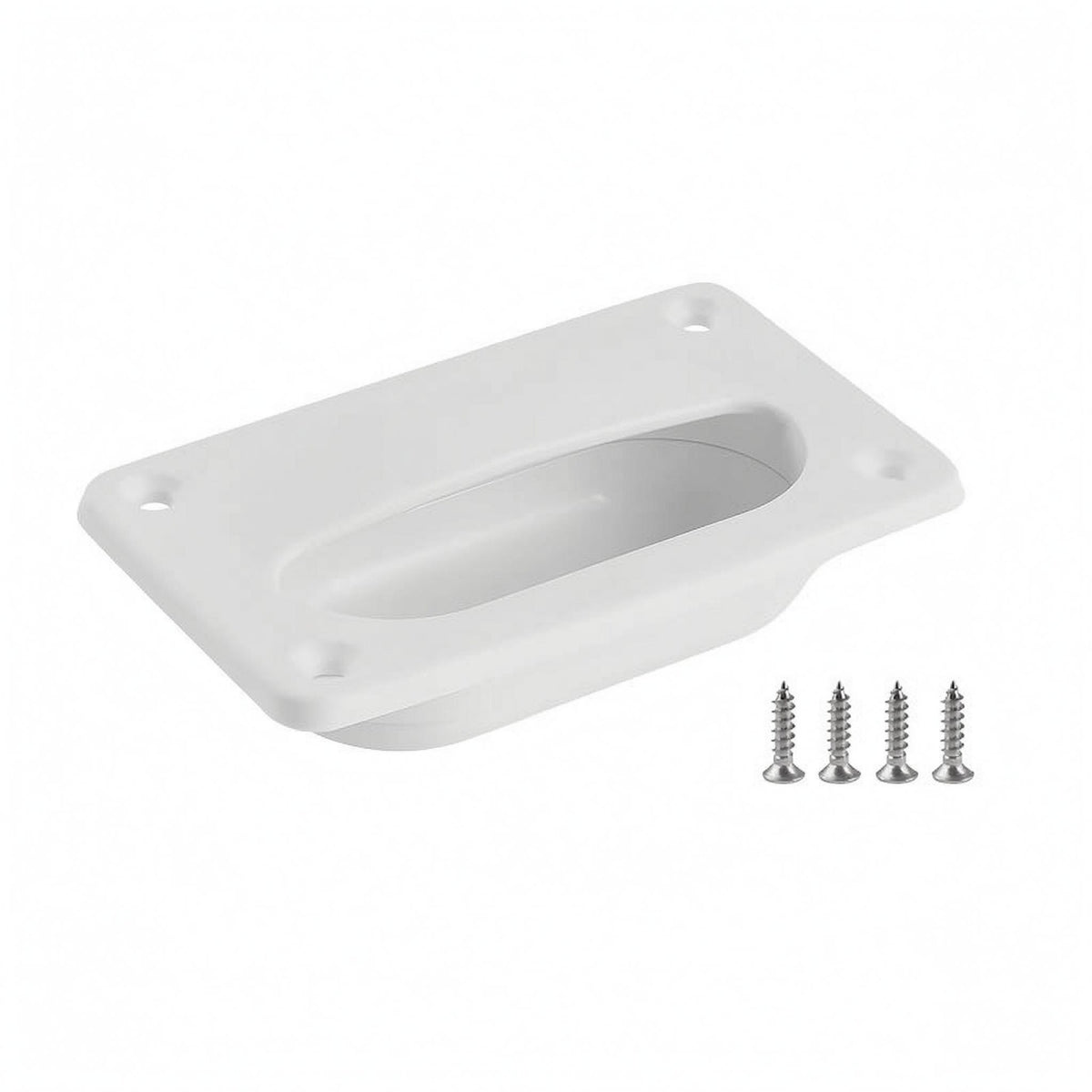 PP Plastic Flush Deck Latch Four Mounting Holes Flush-Mounted Pull Handle Rounded Grip Recessed Pull Latch Easy Install for Boats