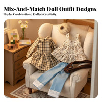 30cm Doll Outfit Set BJD Doll Clothing Fashionable BJD Clothes Set for Kids, Imaginative Play