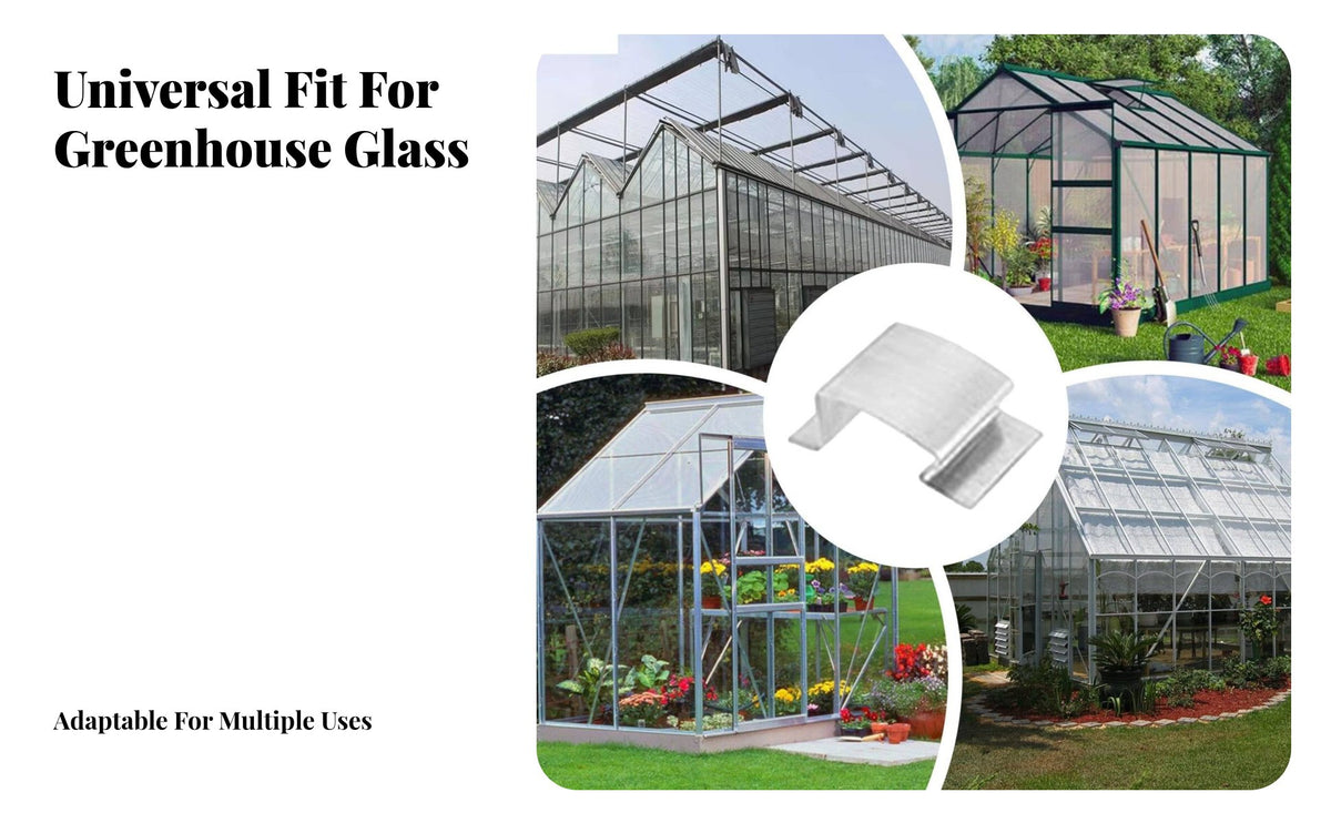 Greenhouse Glass Clips Rust-Resistant Stainless Steel Glazing Clips Greenhouse Pane Fasteners for Gardeners, DIY Enthusiasts, Garden, Outdoor