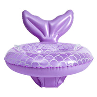 Mermaid Baby Pool Swim Circle with Seat Buoyant Inflatable Pool Swim Circle with Seat Portable Soft for Toddlers, Beach