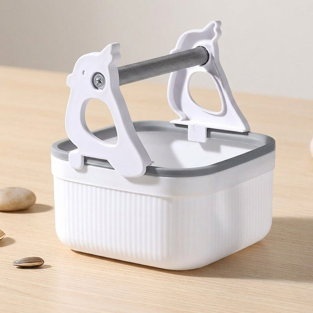 PP Material Parrot Stand with Tray Base, Tabletop Wood Parrot Bird Perch, Training Stand and Play Stand for Small Medium Parakeets Cockatiels