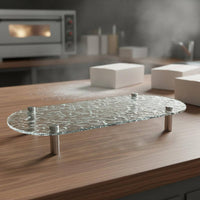 Polished Edges Water Wave Texture Stand Easy to Clean Acrylic Dessert Riser Long-Lasting Clear U-Shaped Stand Stackable Design for Bakers, Caterers, Retailers, Wedding, Buffet, Party