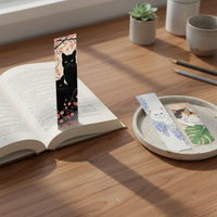 30-Pack Japanese Cat Bookmarks with Blessing Messages