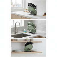304 Stainless Steel Pot Lid Holder Rack Double Layer Storage Organizer for Cutting Board Chopping Board