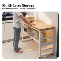 Microwave Oven Stand Multifunctional Multi-Layer Microwave Stand Space Saving Freestanding Kitchen Utility Shelf for Renters, Students, Pantry, Office