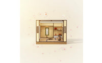 LED Lighting Washitsu Miniature Model Miniature Japanese Room Kit DIY Wooden Dollhouse for Hobbyists, Display