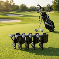 5 Pieces Clamp-Style Golf Bag Fasten-on Holder Compact Golf Bag Clip Slimline Long-Lasting for Golfers