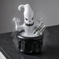 Leak-Proof PVC Ghost Ice Bucket Lightweight Ghost Ice Bucket Black and White Halloween Drink Cooler Easy to Inflate