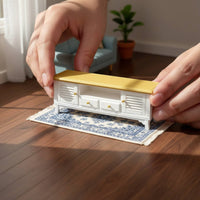 Ornament Dollhouse Tv Cabinet 1/12 Scale Mini Coffee Table Set Sturdy for Photo Props