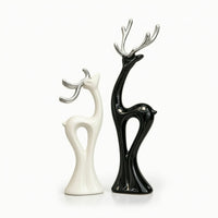 Ceramic Deer Figurines Sleek Deer Figurine Sculptural Decorative Figure for Living Room