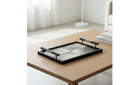 Tray with Handles Low-Profile Decorative Tray with Handles Tidy Tableware for Coffee Table, Living Room