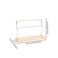 Gold-Tone Earring Display Stand Minimalist Wood Base Jewelry Stand
