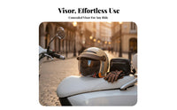 Stylish Design Electric Scooter Helmet with Visor Anti-Fog Lens All Season Moped Helmet Lightweight Safety Headwear Breathable Lining for Women, Commuters