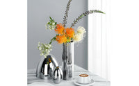 Stainless Steel Vase Shiny Finish Decorative Metal Vase Sturdy Home Decor for Living Room