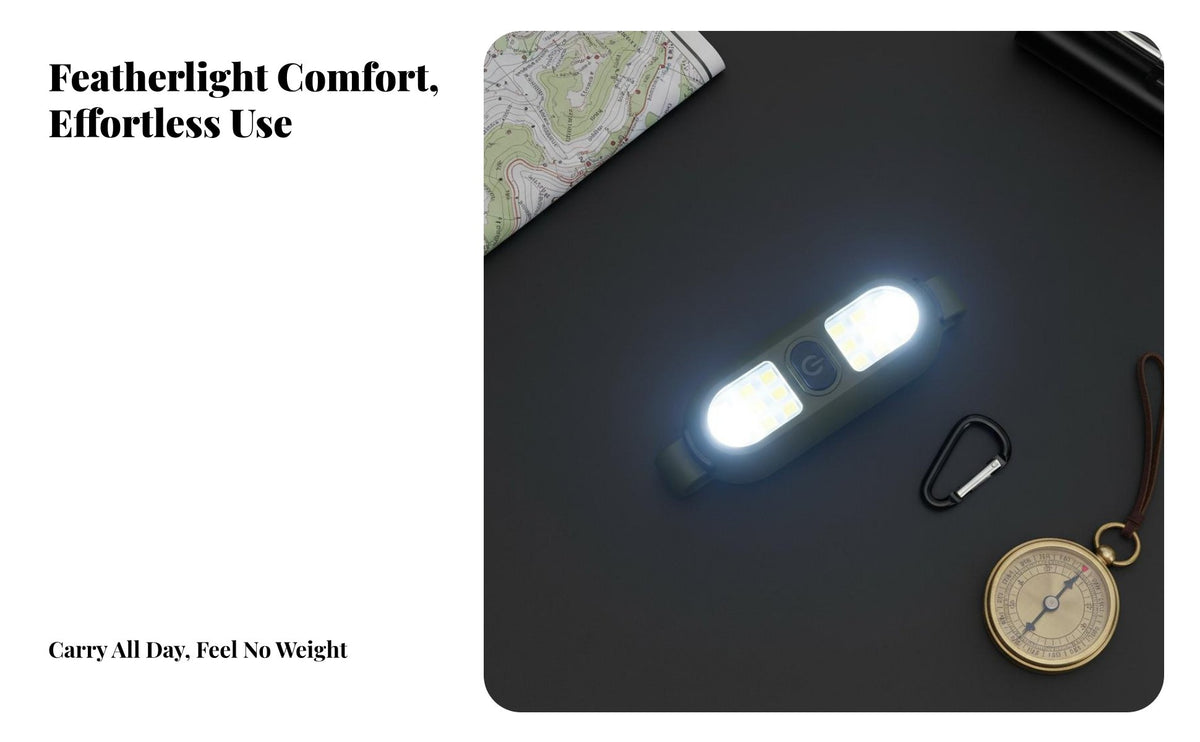 LED Light Mode Fasten-on Running Light High Visibility Hat Clip Flashlight for Cyclists, Pet Owners, Emergency, Biking, Dog Walking