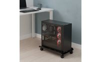 Computer Case Stand Rolling PC Floor Stand with Wheels Ventilated Mobile Cart for Study Room