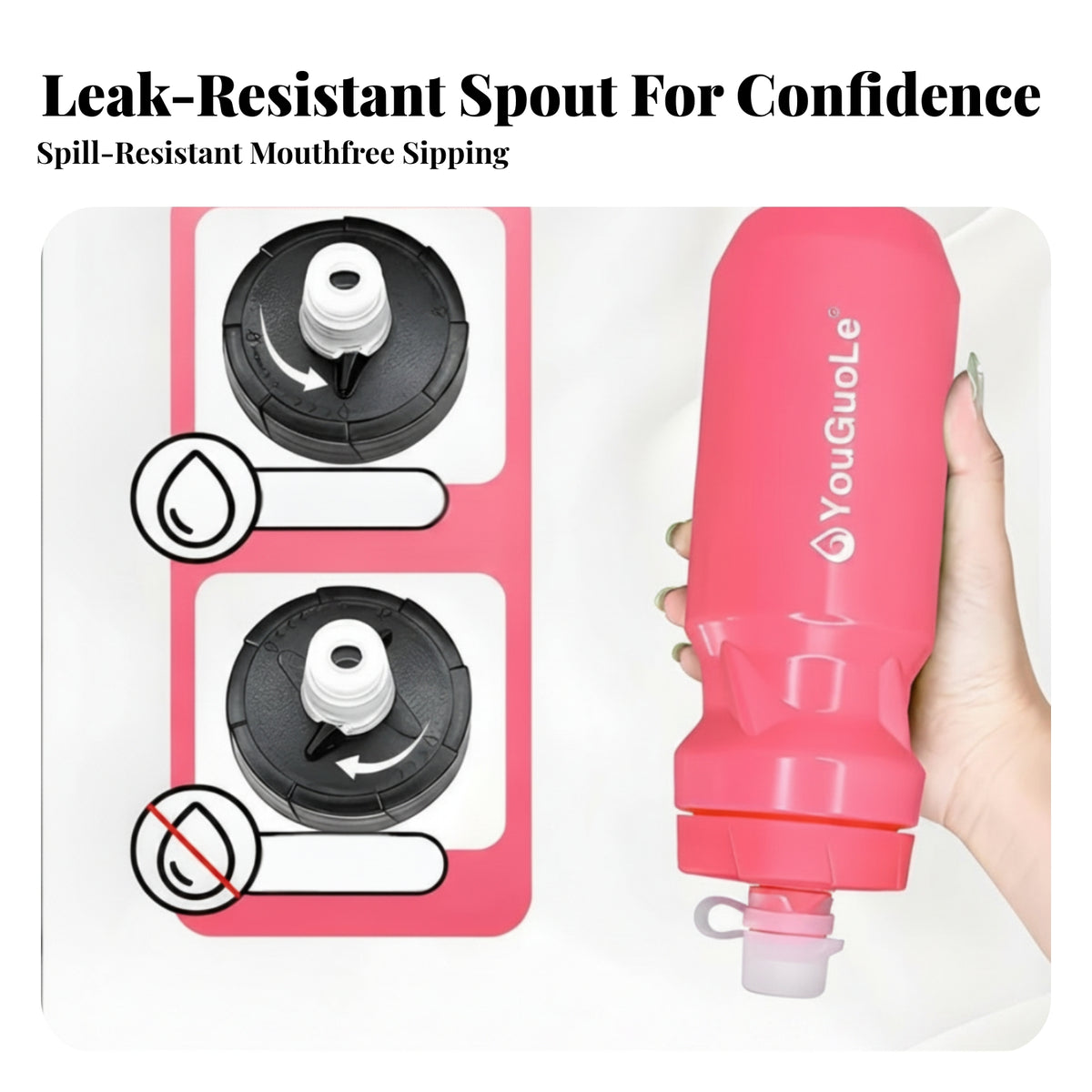 Compress Water Bottle 650 Ml Sports Water Bottle Drinkware Narrow Spout Carrying Loop