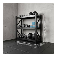 Space-Saving Gym Equipment Storage Rack Large Capacity Dumbbell and Kettlebell Stand Heavy-Duty Home Gym Organizer Powder-Coated Finish for Personal Trainers