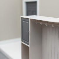 Functional Doors 1:6 Scale Furniture High Playability Dollhouse Entryway Cabinet Realistic Design Dollhouse Cabinet Detailed Craftsmanship for Doll Collectors, Hobbyists, Dioramas