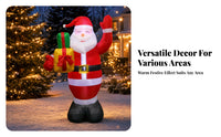 Printed and Sewn Santa with Gift Bag Smooth Inflated Panels Inflatable Santa Father Christmas Raised Arm Holiday Decoration
