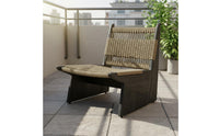 Teak Rattan Chair Balcony Friendly Teak Rattan Accent Chair Outdoor Furniture Handwoven Artisanal for Terrace, Guesthouse