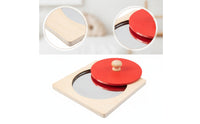 Educational Wooden Puzzle with Mirror Sensorial Circle Puzzle with Mirror Fine Motor Grasping Toy with Knob Learning for Playroom