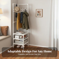 Light Luxury Design Corner Garment Rack Space-Saving Corner Coat Stand Multi-Functional Standalone Standing Coat Stand Easy Assembly for Families, Apartment Dwellers, Homeowners, Bedroom, Hallway, Living Room, Office