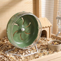 Hamster Wheel with Stand, Silent Running Wheel for Hamster Exercise, Quiet Syrian Hamster Running Surface, Small Pet Toy Gear