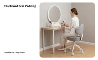 360-Degree rotate Adjustable Caster Stool with supportrest Rolling Casters Wheeled Work Stool with supportrest Padded Seat Task Chair Low support supporting for Beauticians, Salon Workers, medical facility, Studio, Office, scientific workspace