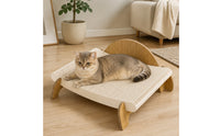 Corrugated Cat Scratcher Lounge with Legs Curved Cardboard Cat Scratcher Long-Lasting Large for Living Room